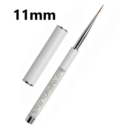 Pędzelek do zdobień paznokci WHITE 11 mm – precyzyjny liner z osłonką | NILO Perfect Nails